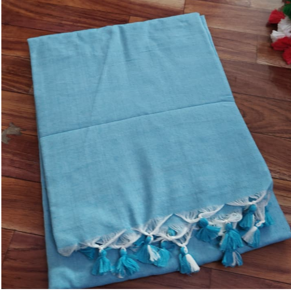Plain khadi cotton sarees