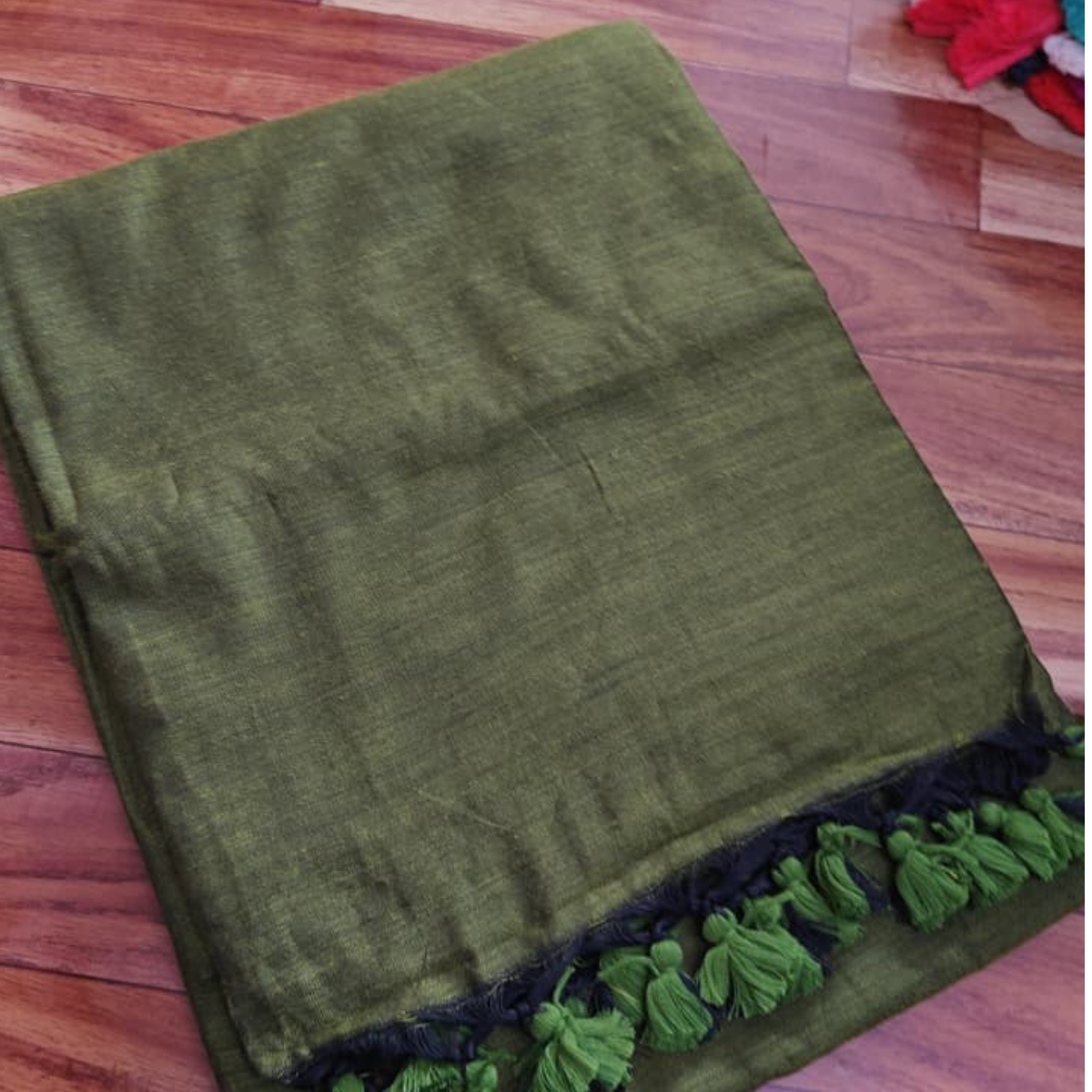 Plain khadi cotton sarees