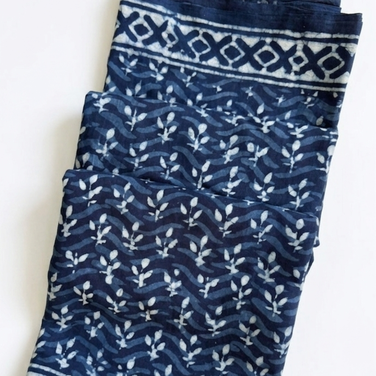 Handblock printed IndiGo blue sarees