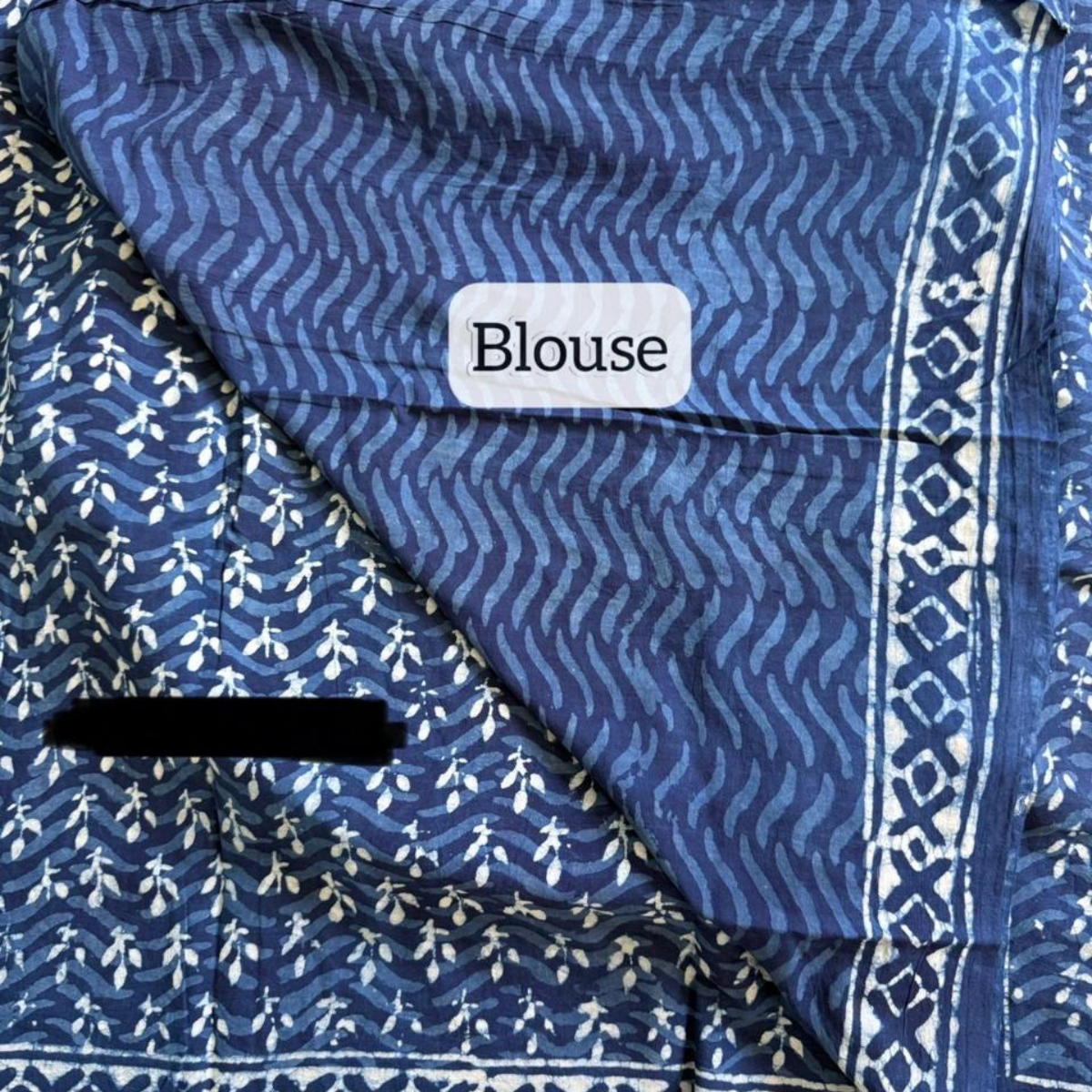 Handblock printed IndiGo blue sarees