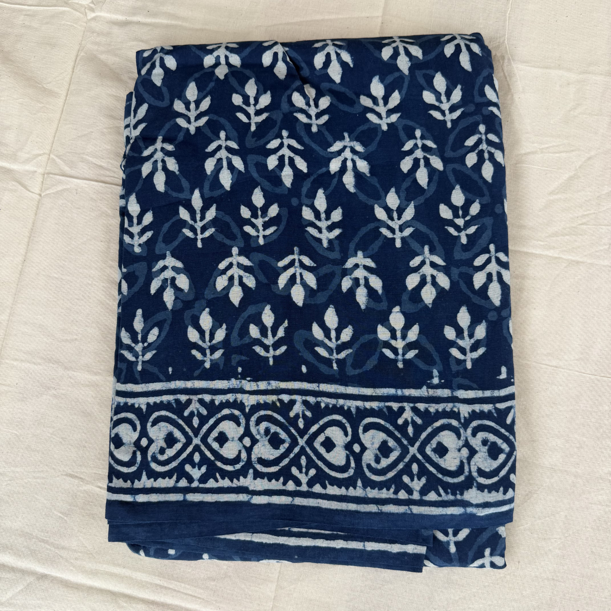 Handblock printed IndiGo blue sarees