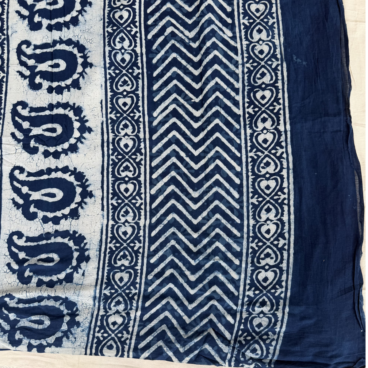 Handblock printed IndiGo blue sarees