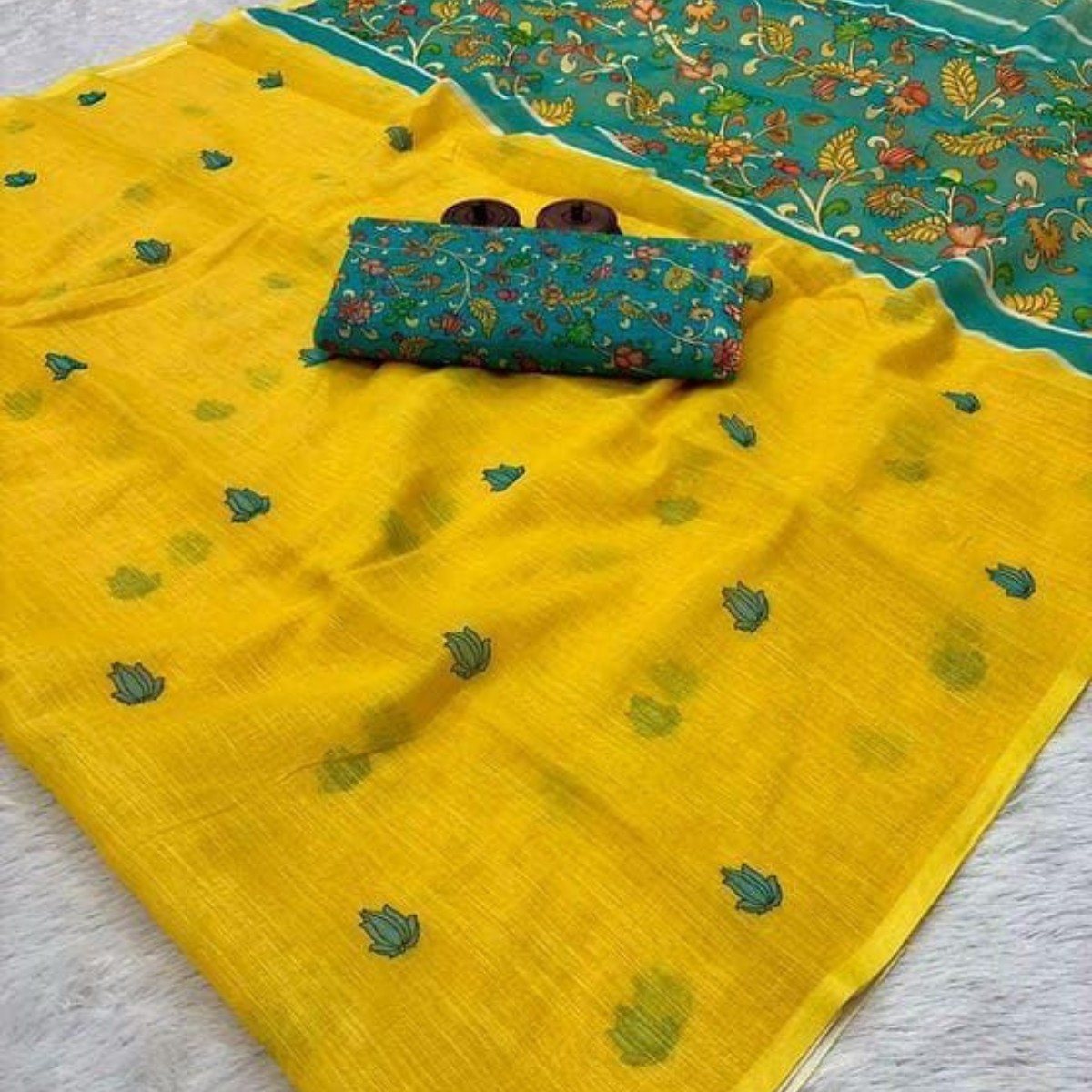 Linen cotton sarees
