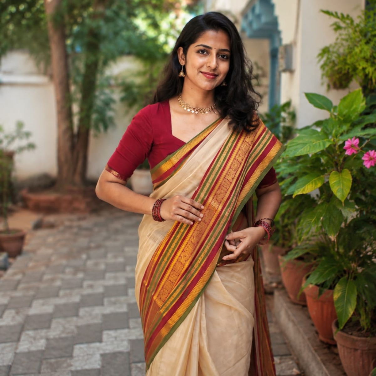 Kerala  type mul cotton sarees