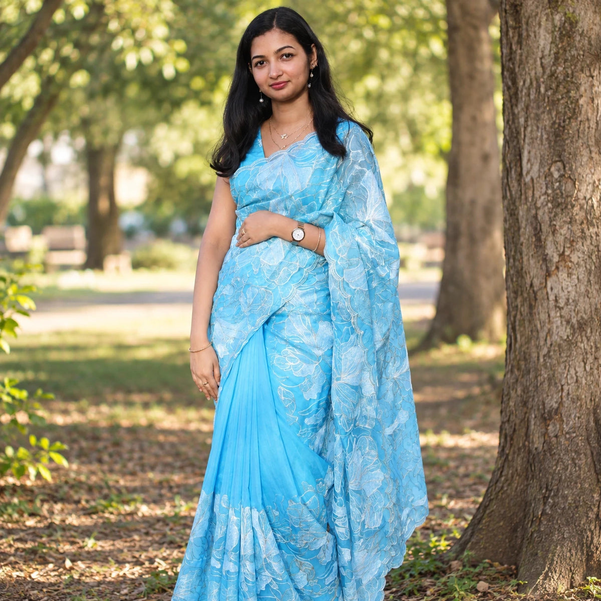 Organza tissue silk saree