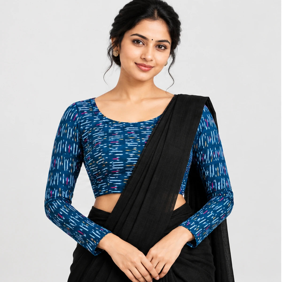 Blue Stretchable full Sleeve blouses