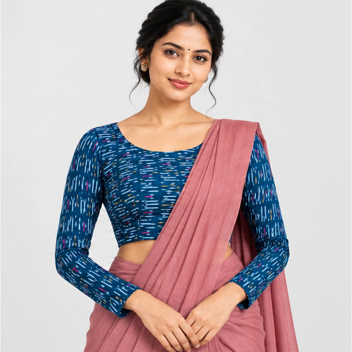 Blue Stretchable full Sleeve blouses